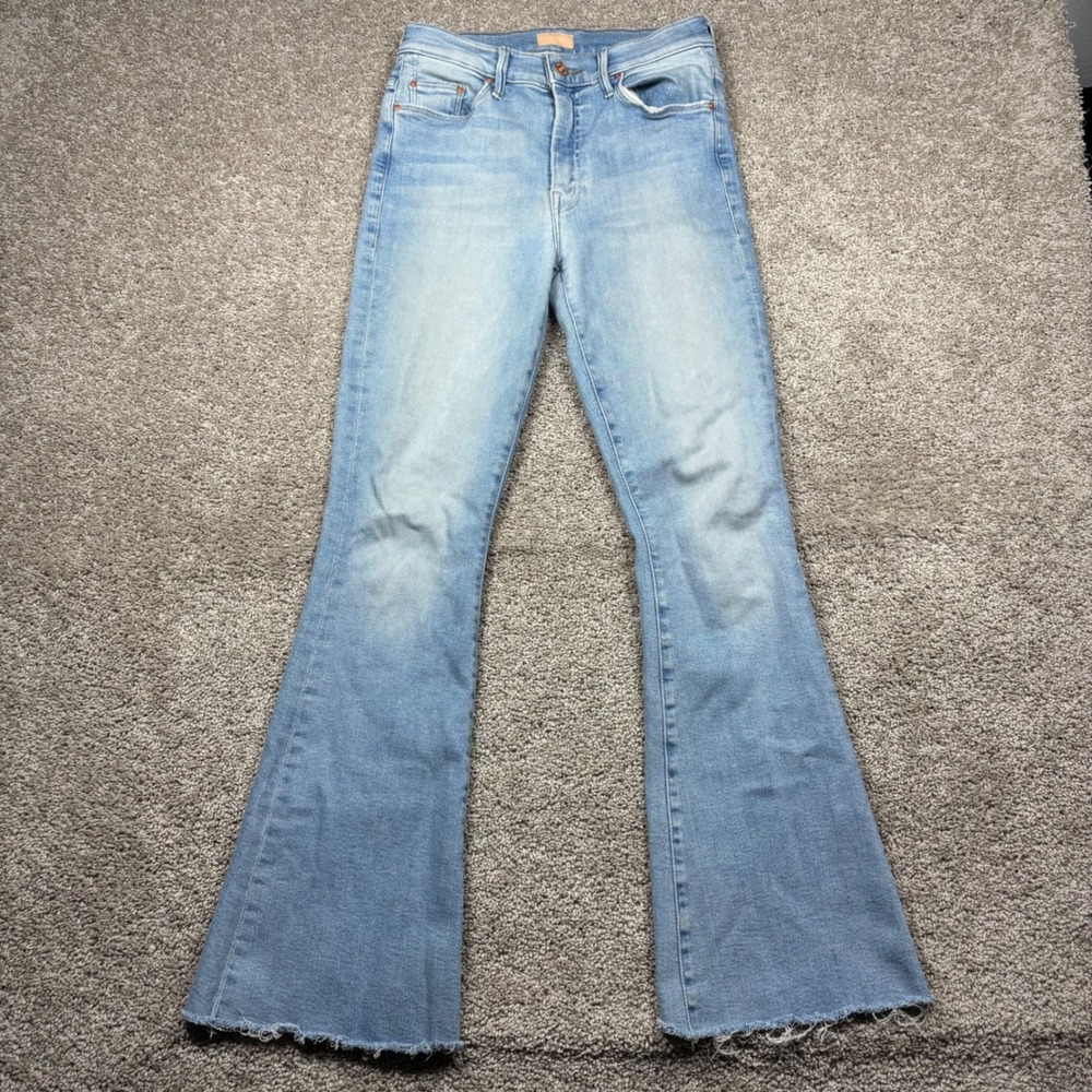 Mother The Weekender Fray California Cruiser Flare Jeans Light Wash 27 High Rise - Picture 2 of 10